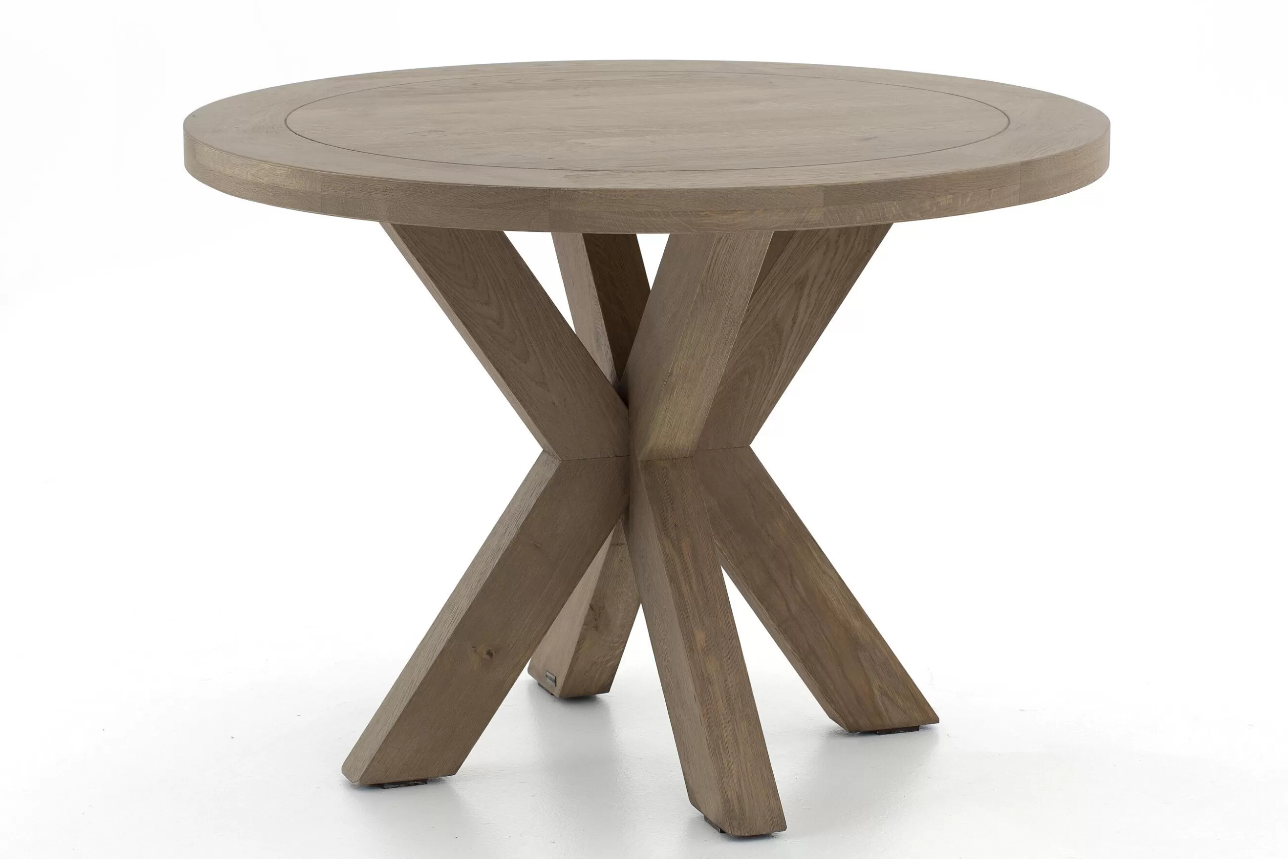Flamant Forino, Table A Manger, Chene Patine, Ronde, 110 Cm- Tables A Manger
