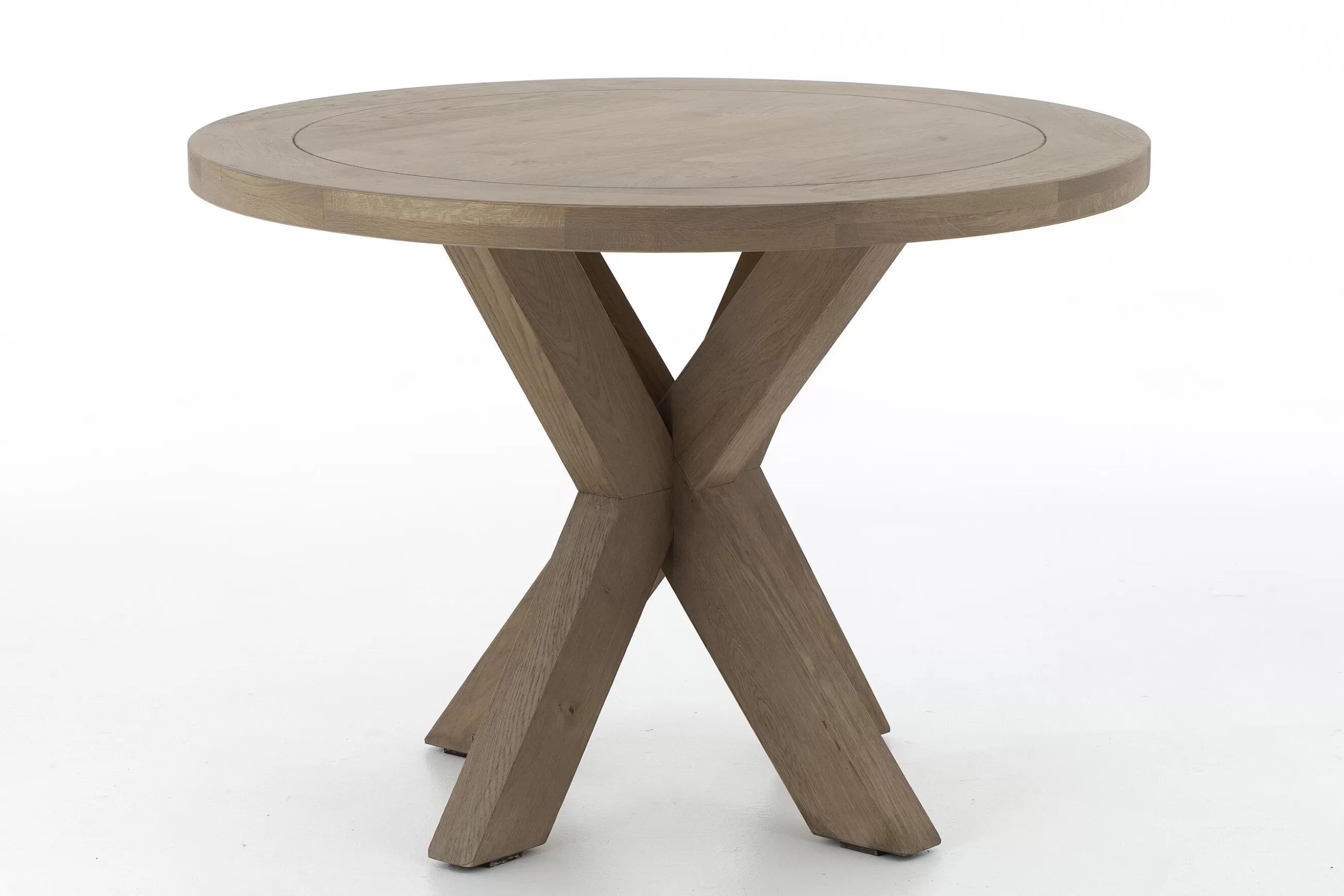 Flamant Forino, Table A Manger, Chene Patine, Ronde, 110 Cm- Tables A Manger
