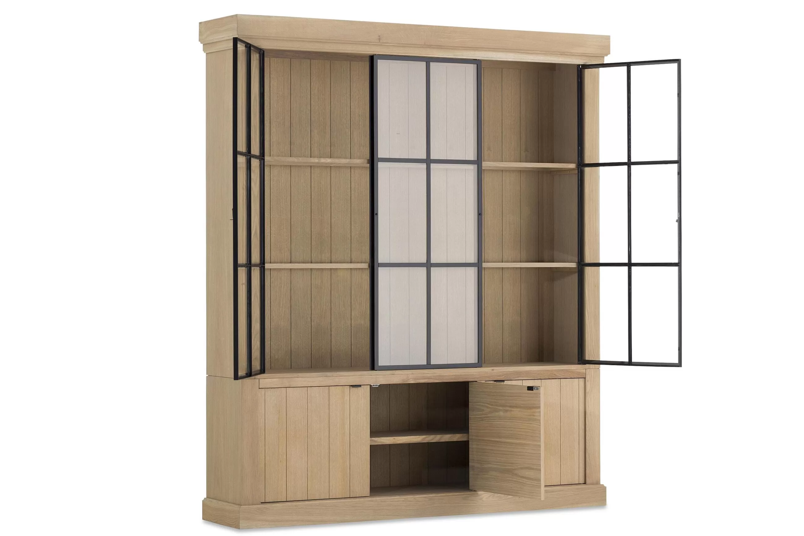 Flamant Iron Jason, Armoire, Chene Patine, 3 Portes En Fer- Placards