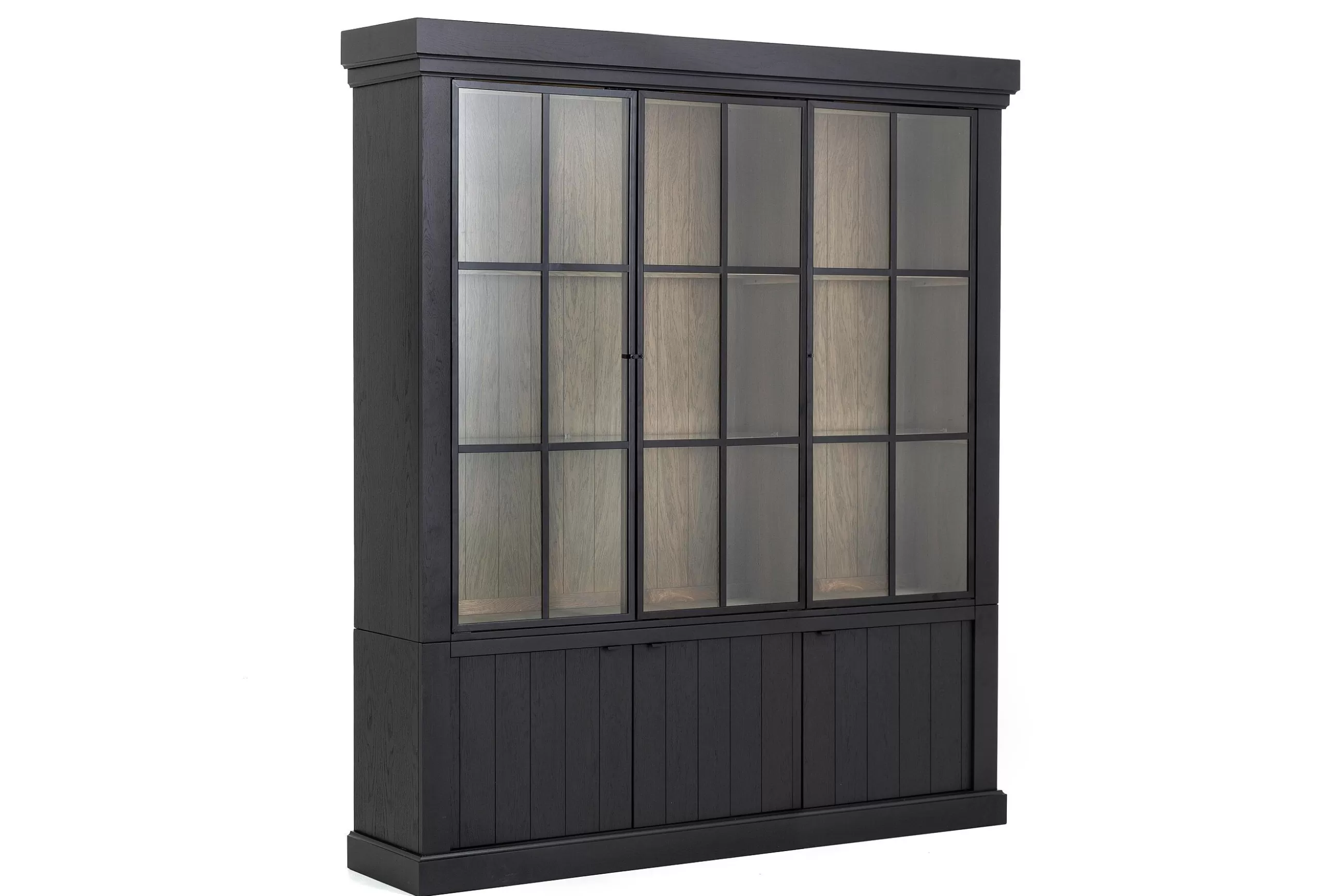 Flamant Iron Jason, Armoire, Noir, Chene, 3 Portes En Fer- Placards