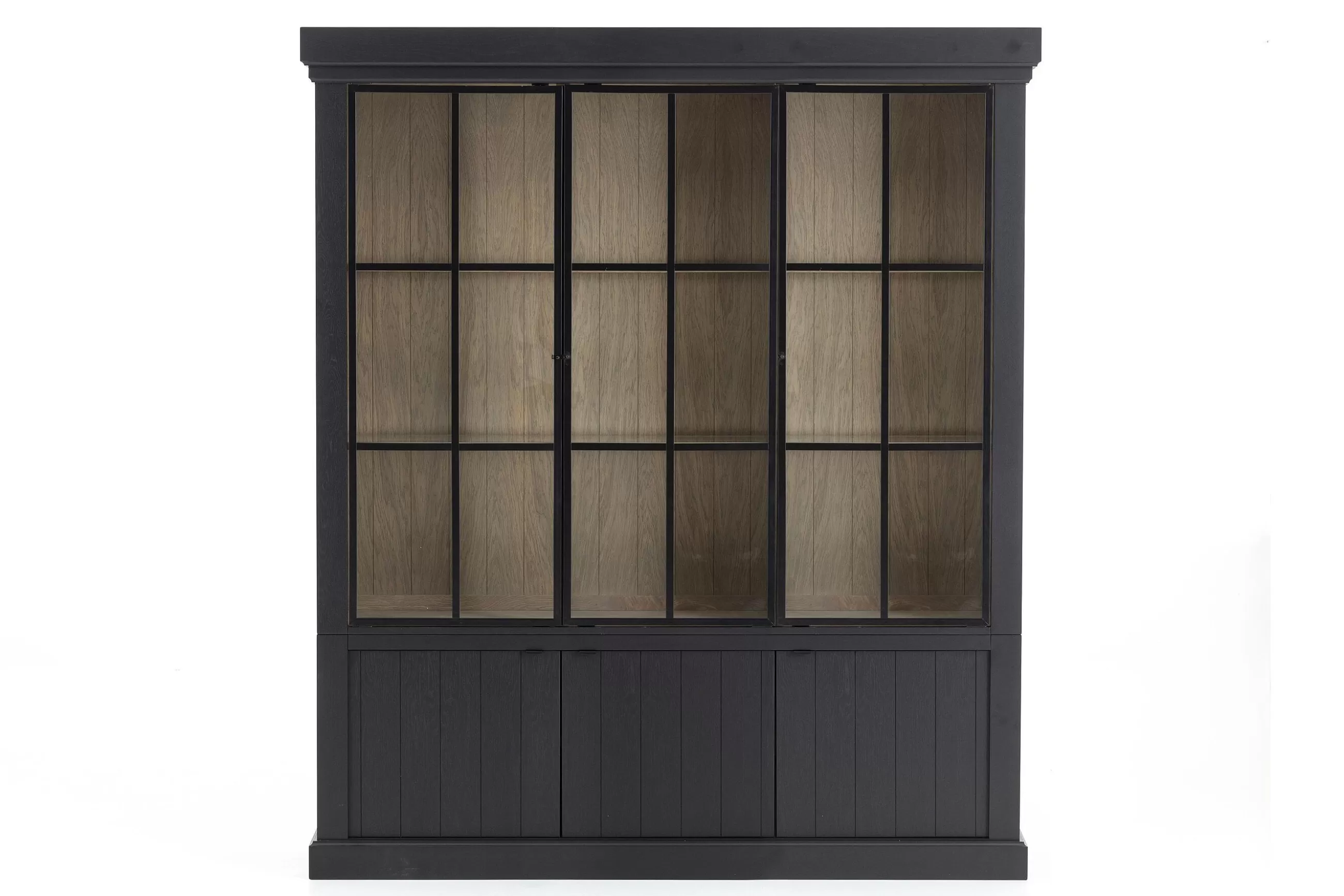 Flamant Iron Jason, Armoire, Noir, Chene, 3 Portes En Fer- Placards